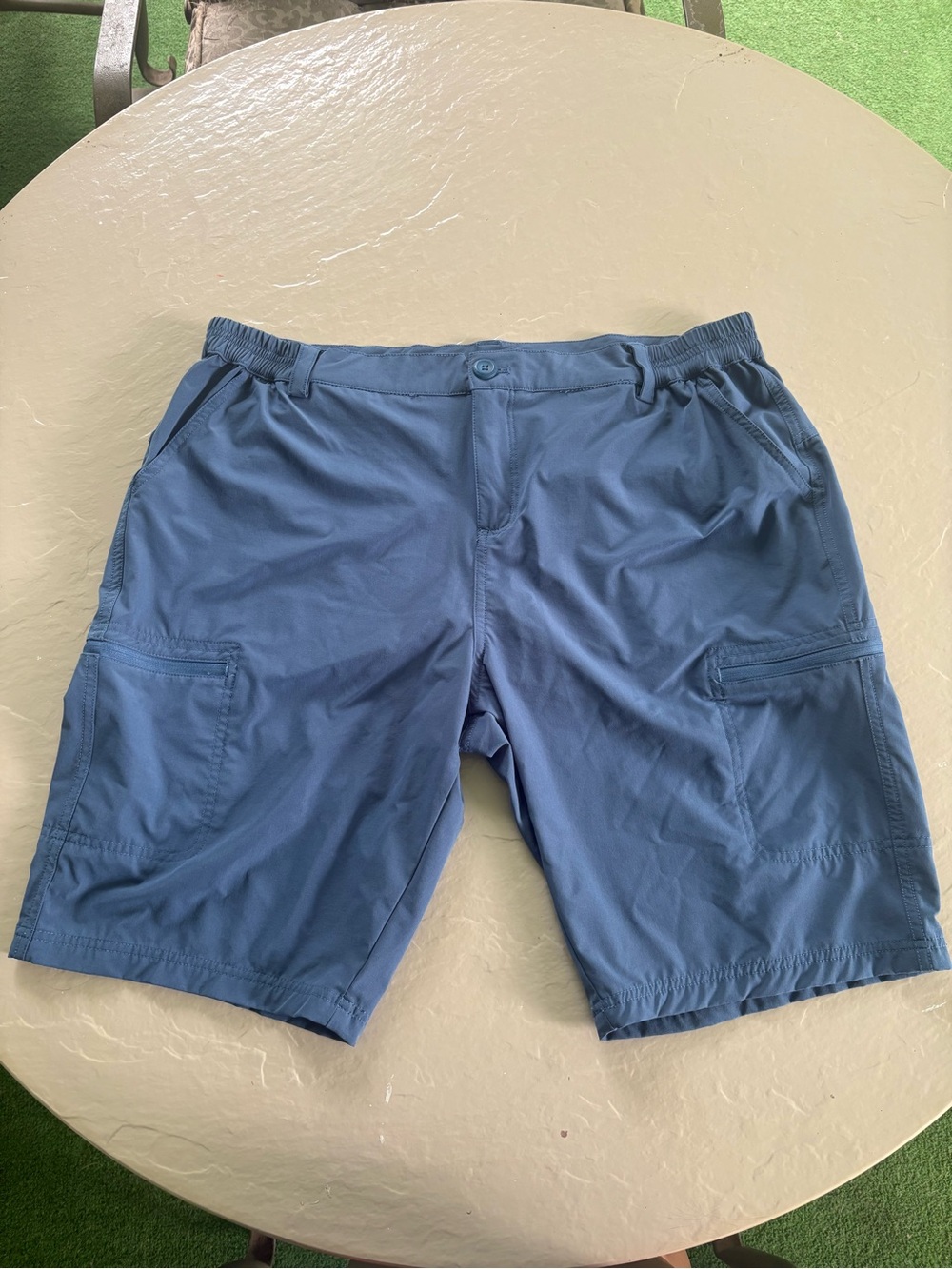 Men's Slate Blue Cargo Shorts with Elastic Waist